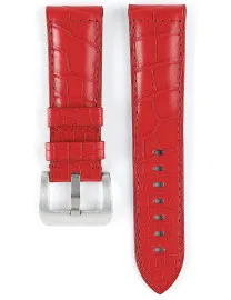 BRACELET CUIR ALLIGATOR ROUGE  POUR MONTRE PANERAI