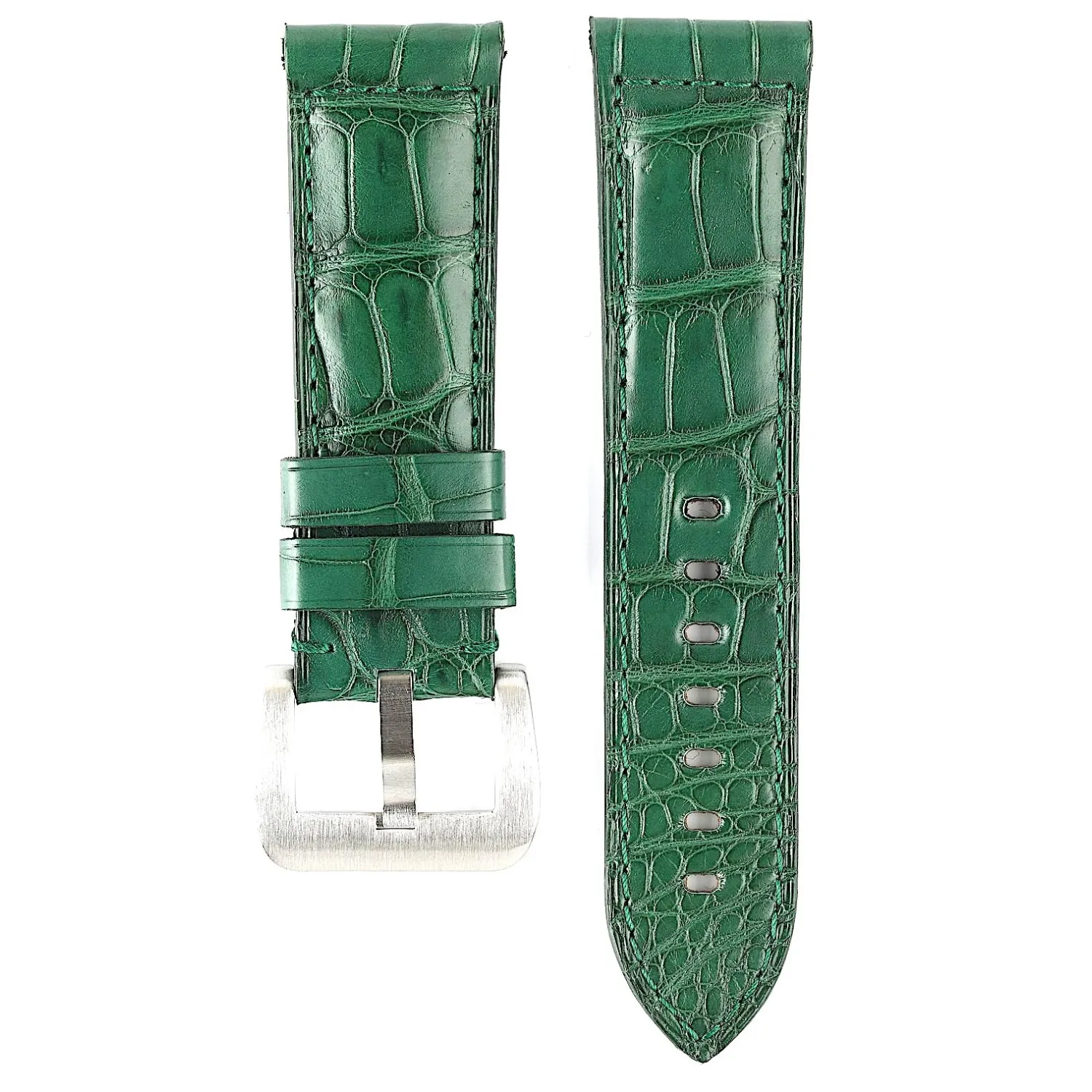 BRACELET CUIR ALLIGATOR VERT EMERAUDE POUR MONTRE PANERAI