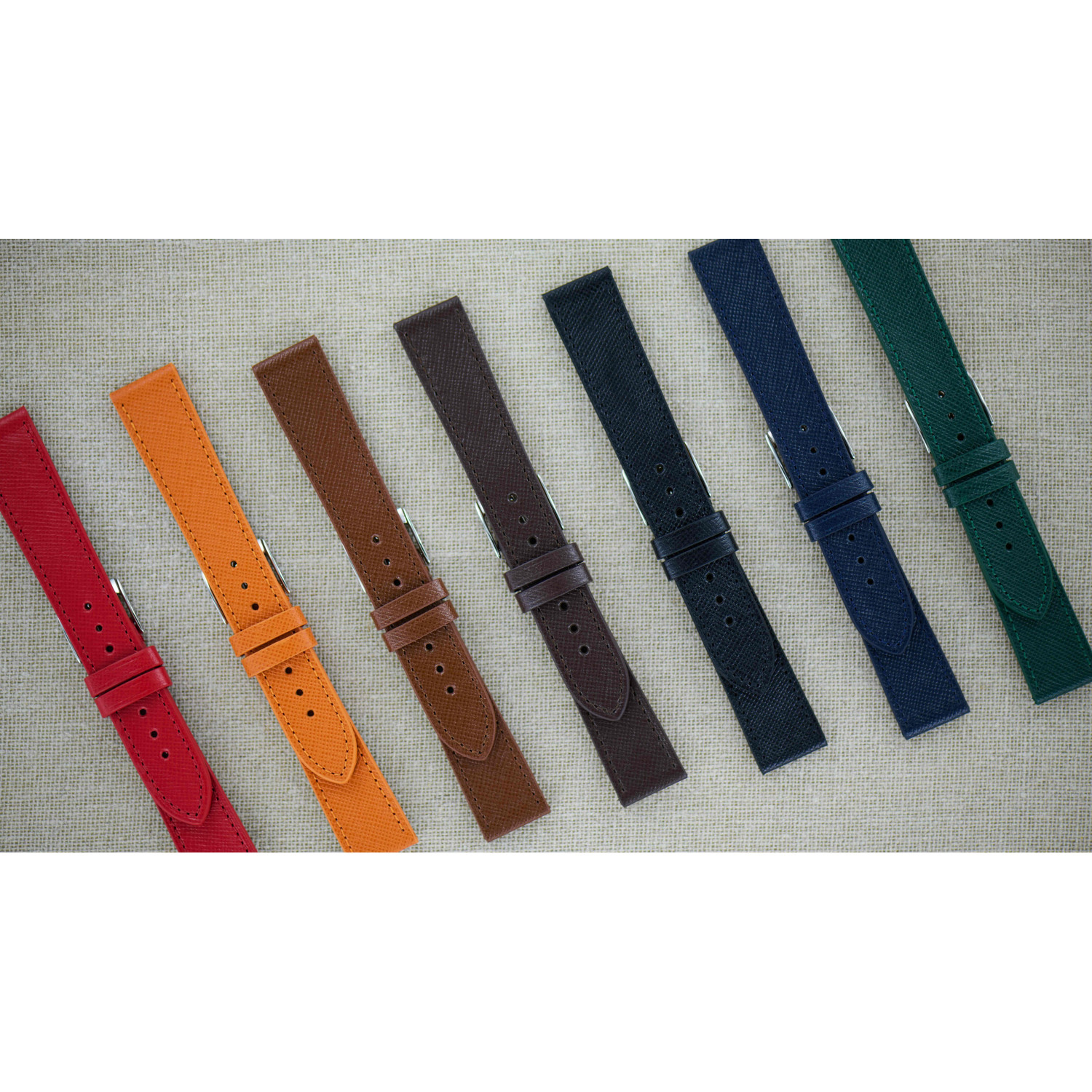 Bracelet montre Alligator de Louisiane fait main noir 18mm
