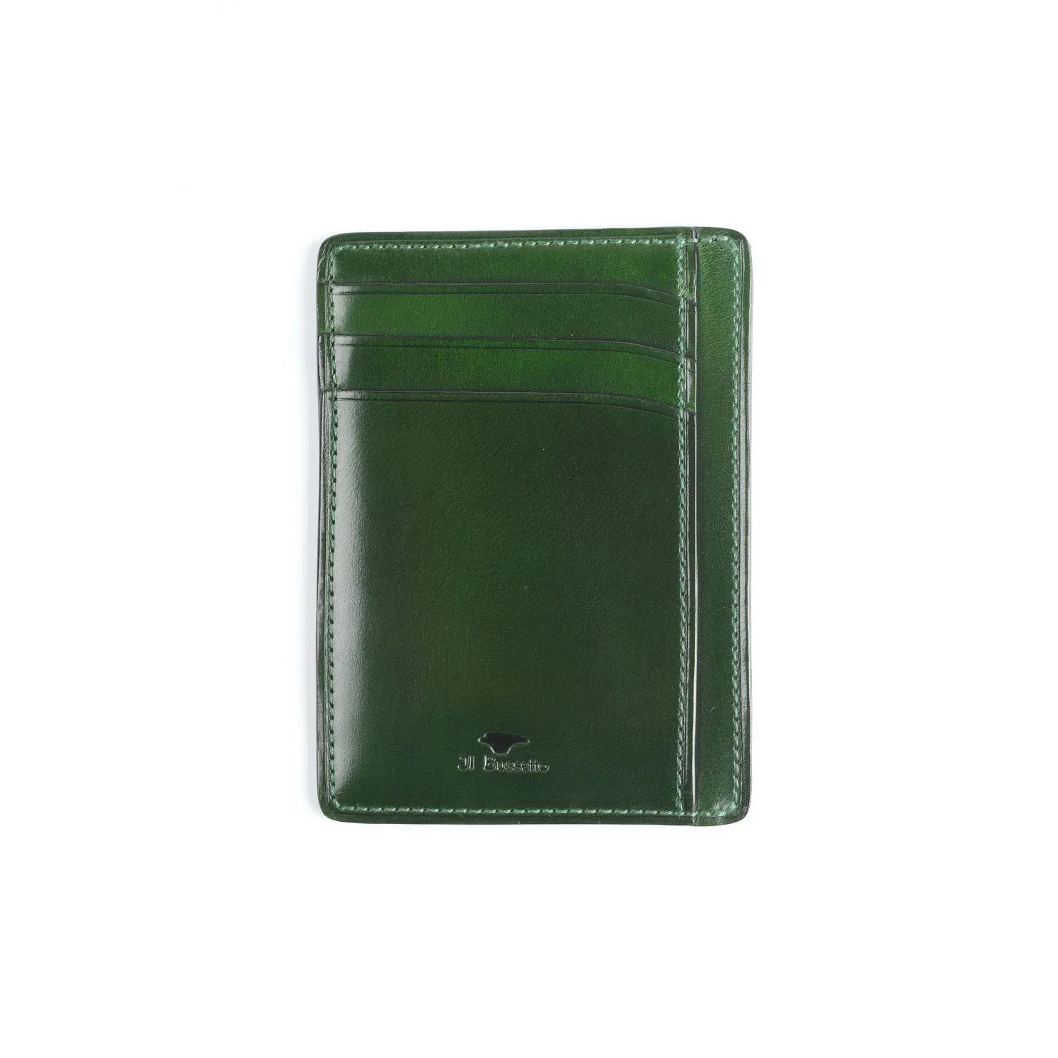 PETIT PORTE CARTES CUIR VERT ANGLAIS