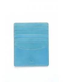 GRAND PORTE CARTES CUIR TURQUOISE