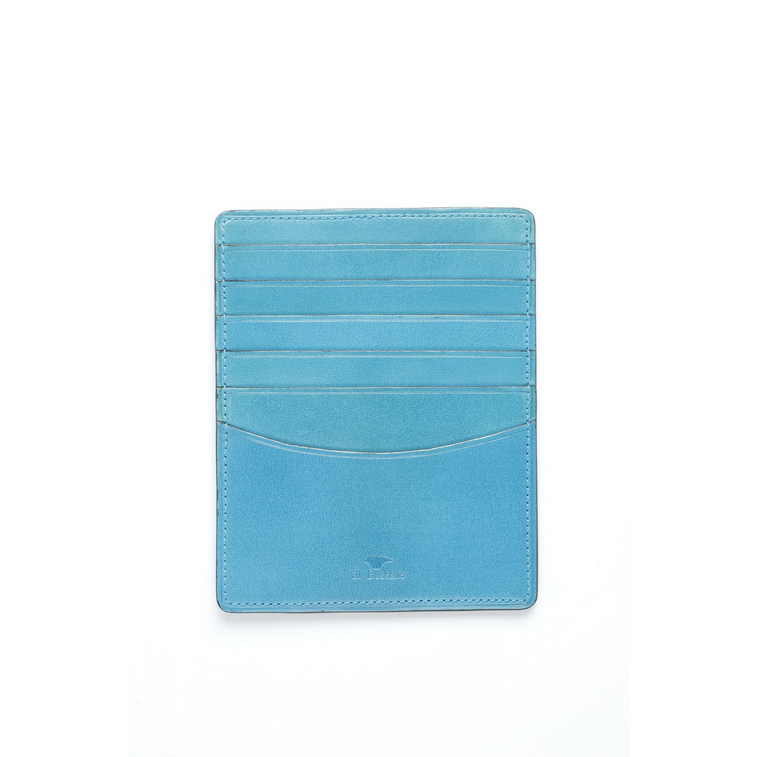 GRAND PORTE CARTES CUIR TURQUOISE