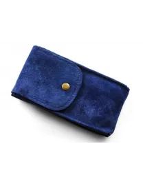 POCHETTE 1 MONTRE VEAU VELOURS MARINE