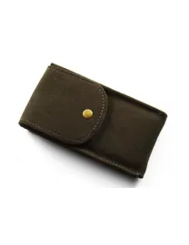 POCHETTE 1 MONTRE VEAU VELOURS VERT KAKI