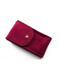 POCHETTE 1 MONTRE VEAU VELOURS BORDEAUX