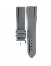 BRACELET MONTRE CAOUTCHOUC DOUBLE RAINURE GRIS