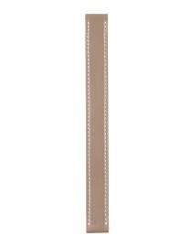 BRACELET MONTRE LANIERE EN CUIR VEAU SELLIER TAUPE COUTURE ECRUE
