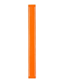 BRACELET MONTRE LANIERE EN CUIR VEAU SELLIER ORANGE COUTURE ECRUE