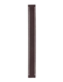 BRACELET MONTRE LANIERE EN CUIR VEAU SELLIER MARRON  COUTURE ECRUE