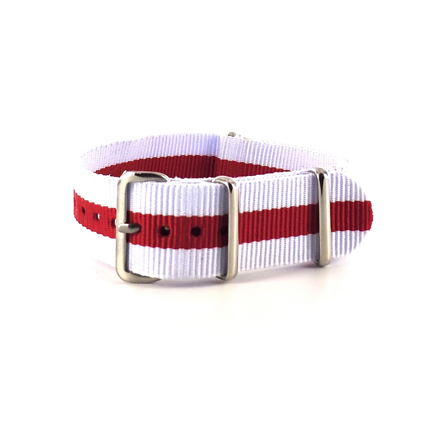 BRACELET NATO ROUGE ET BLANC - NATO NYLON BRACELET NATO ROUGE ET BLANC - NATO NYLON
