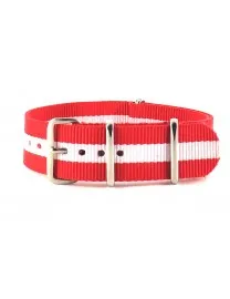 BRACELET NATO ROUGE BLANC - NATO NYLON