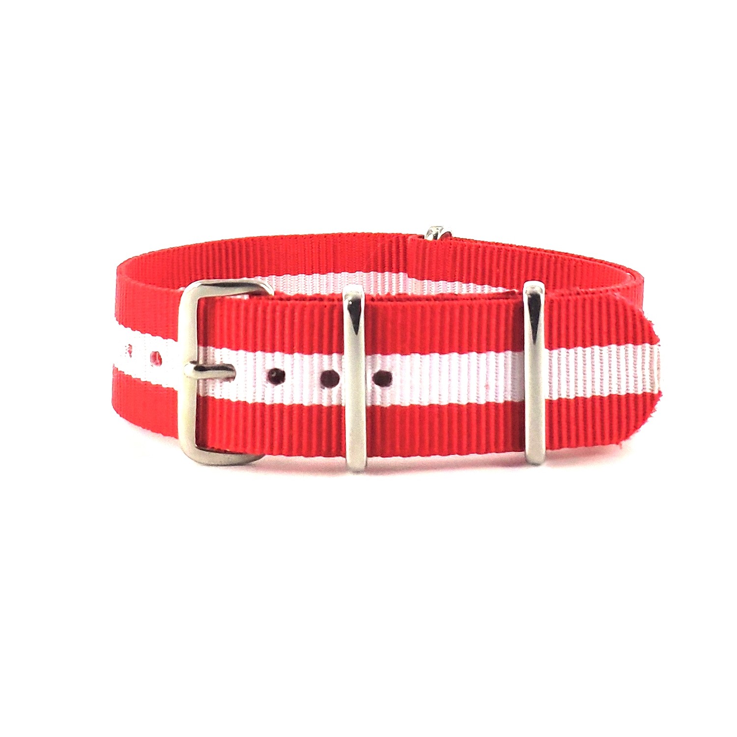 BRACELET NATO ROUGE BLANC - NATO NYLON BRACELET NATO ROUGE BLANC - NATO NYLON
