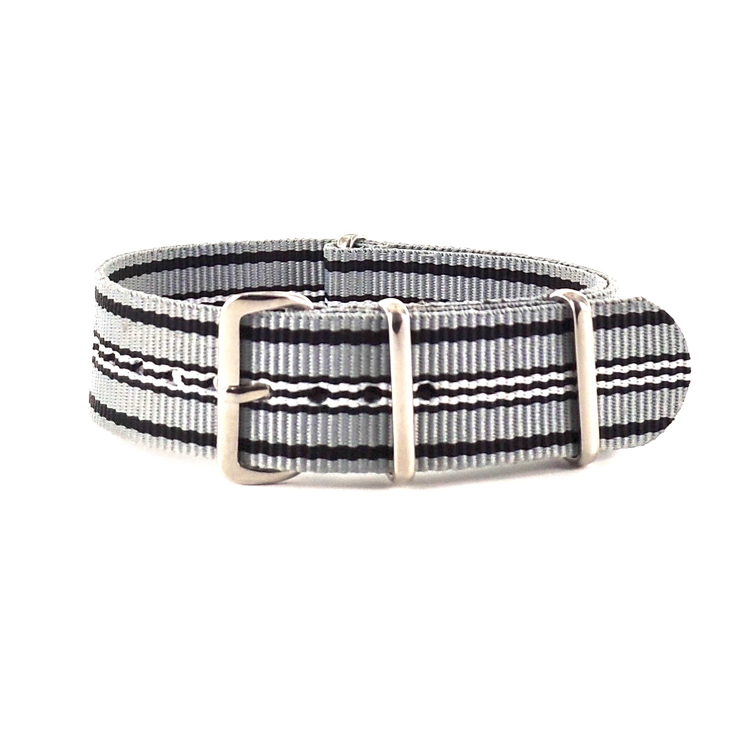 BRACELET NATO GRIS NOIR BLANC - NATO NYLON BRACELET NATO GRIS NOIR BLANC - NATO NYLON