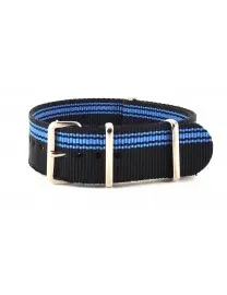 BRACELET NATO NOIR BLEU COTÉ - NATO NYLON