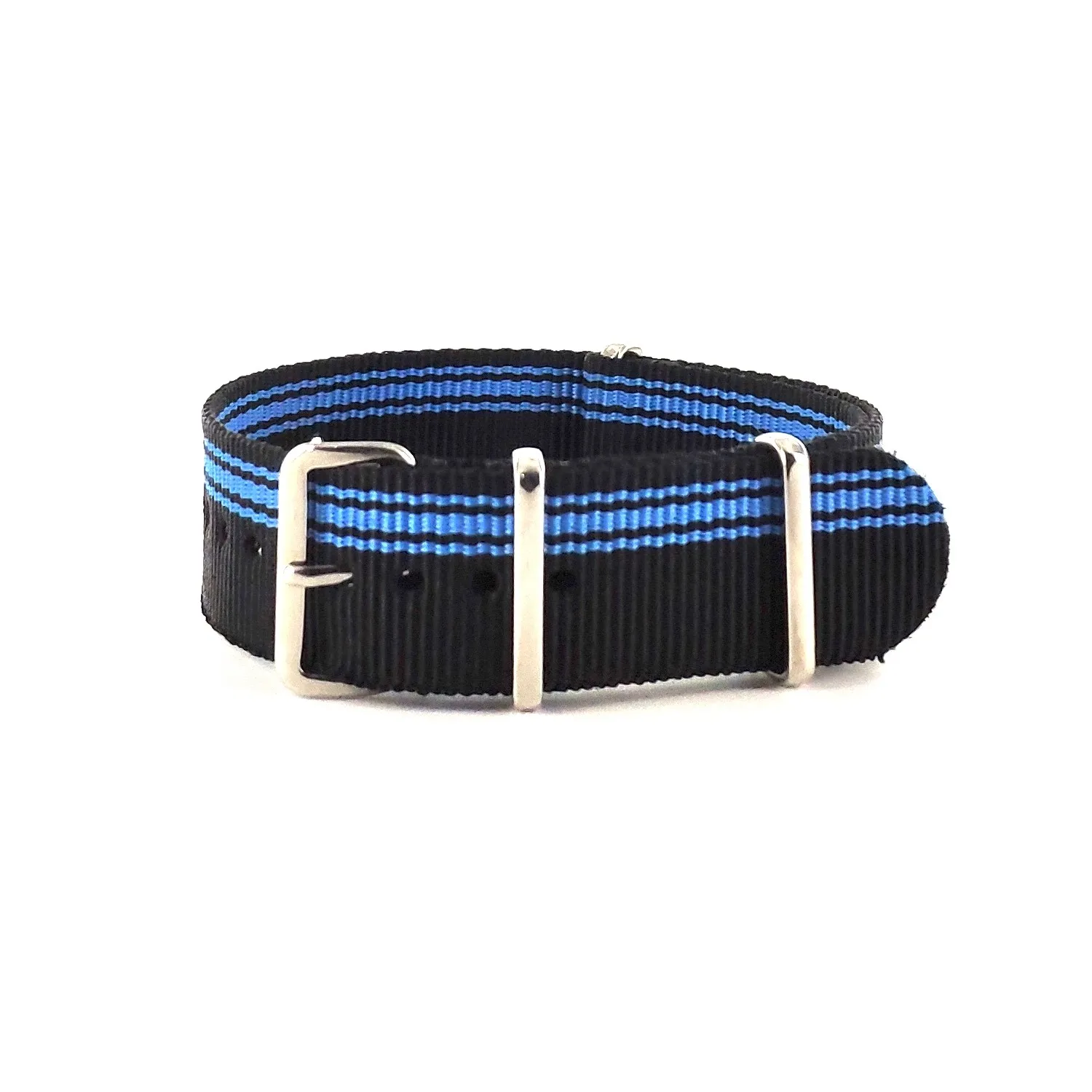 BRACELET NATO NOIR BLEU COTÉ - NATO NYLON