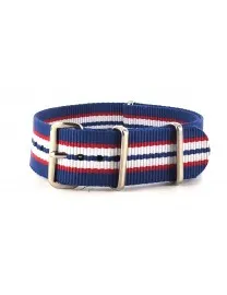 BRACELET NATO AZUR ROUGE BLANC - NATO NYLON