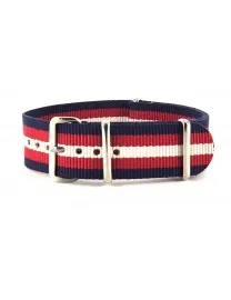 BRACELET NATO BLEU ROUGE BLANC - NATO NYLON