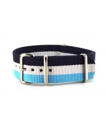 BRACELET NATO MARINE BLANC BLEU CIEL - NATO NYLON