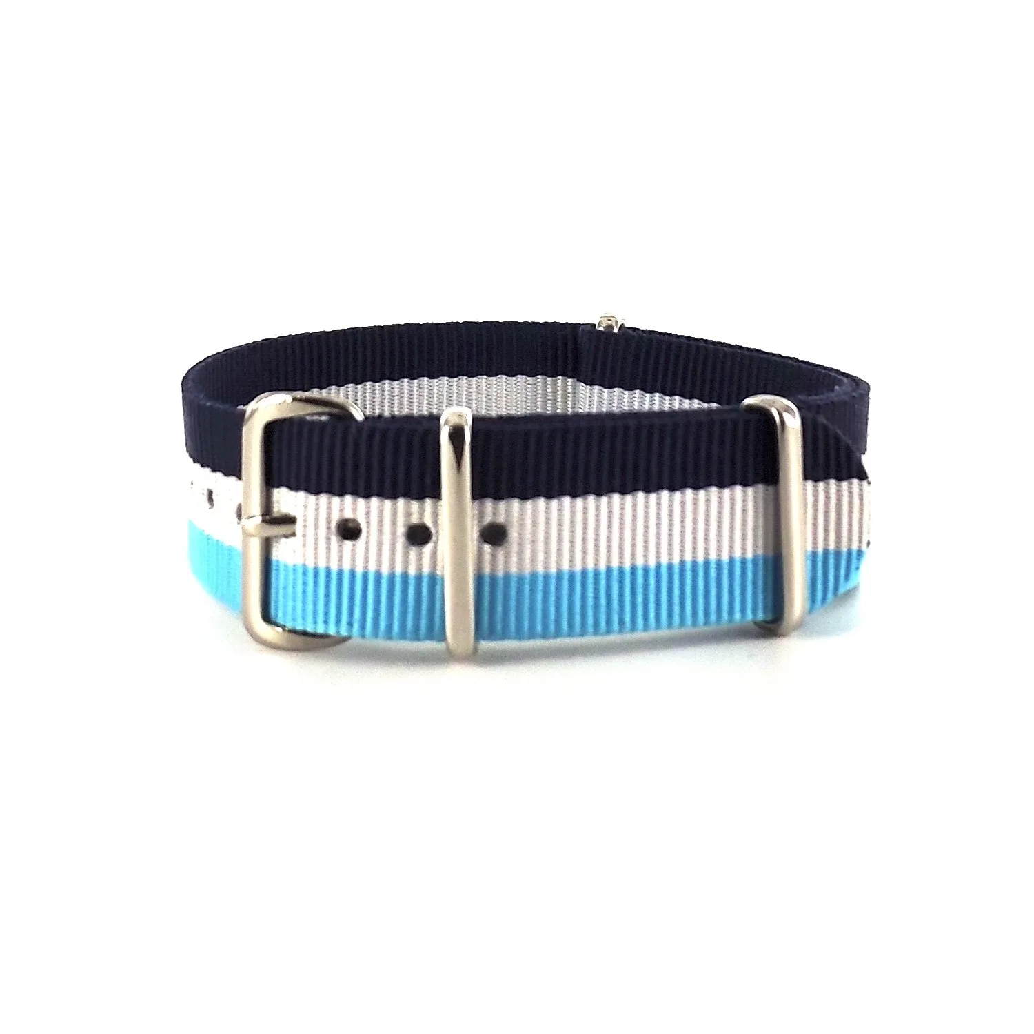 BRACELET NATO MARINE BLANC BLEU CIEL - NATO NYLON