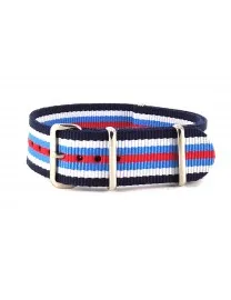 BRACELET NATO MARINE BLANC AZUR ROUGE - NATO NYLON