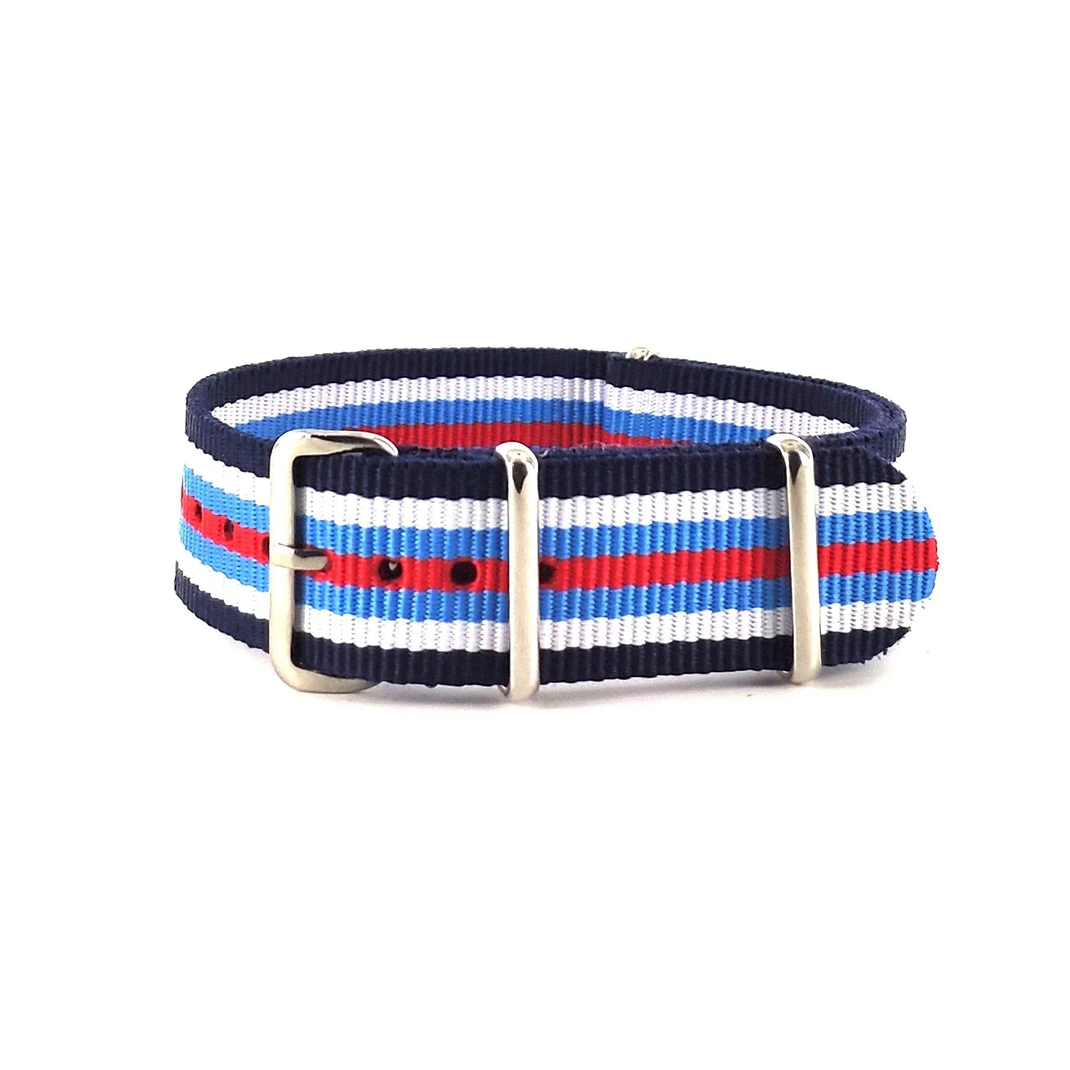 BRACELET NATO MARINE BLANC AZUR ROUGE - NATO NYLON