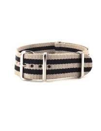 BRACELET NATO BEIGE DOUBLE NOIR - NATO NYLON