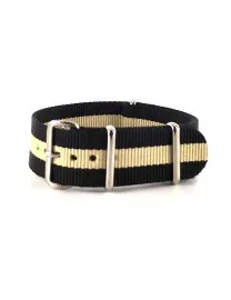 BRACELET NATO NOIR BEIGE - NATO NYLON