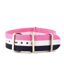 BRACELET NATO ROSE BLANC MARINE - NATO NYLON