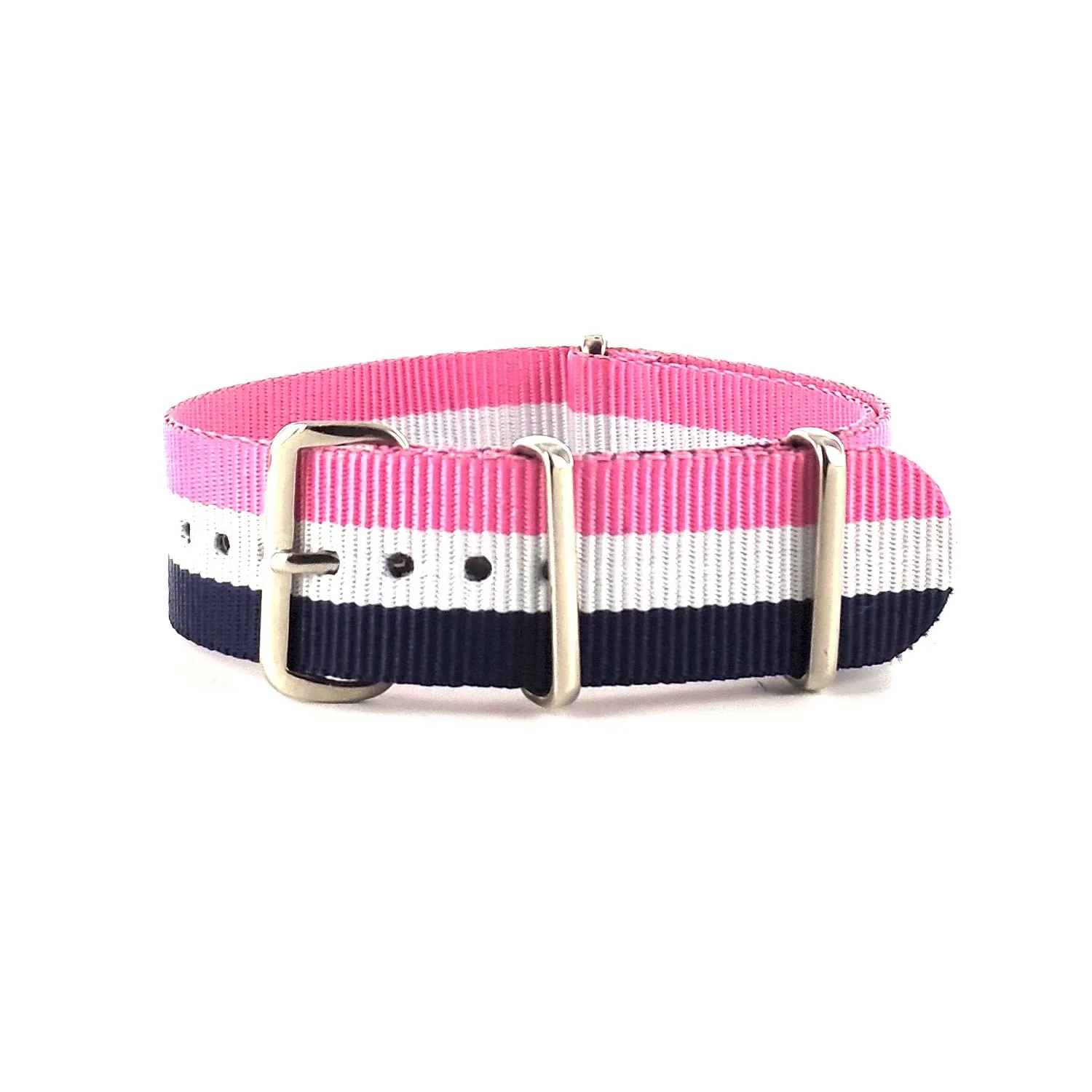 BRACELET NATO ROSE BLANC MARINE - NATO NYLON