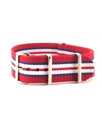 BRACELET NATO ROUGE AZUR BLANC - NATO NYLON
