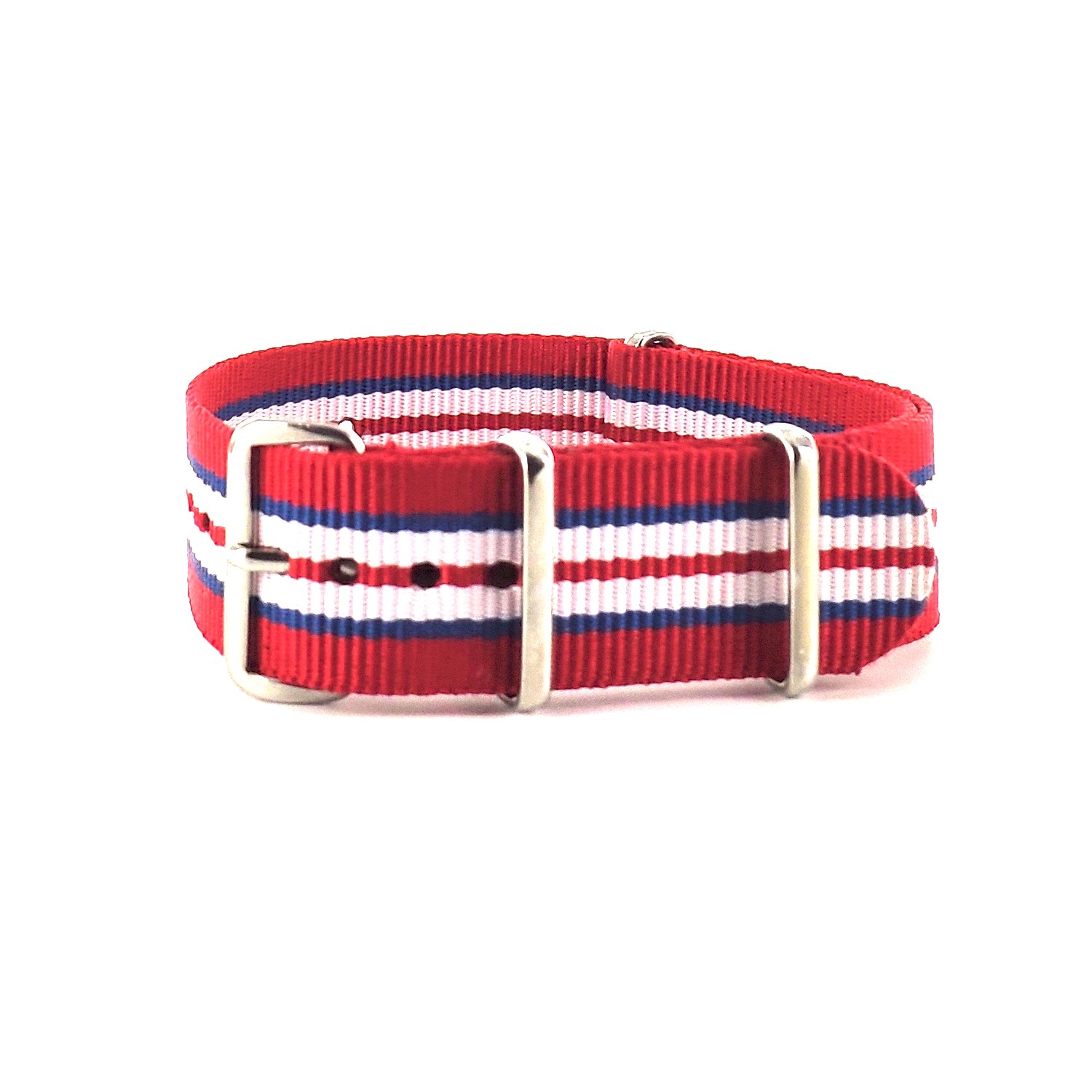 BRACELET NATO ROUGE AZUR BLANC - NATO NYLON