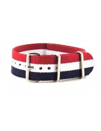 BRACELET NATO ROUGE BLANC BLEU - NATO NYLON