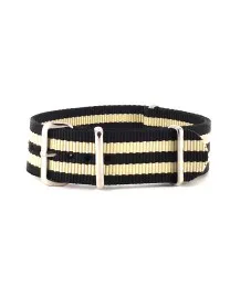 BRACELET NATO NOIR BEIGE NOIR BEIGE - NATO NYLON