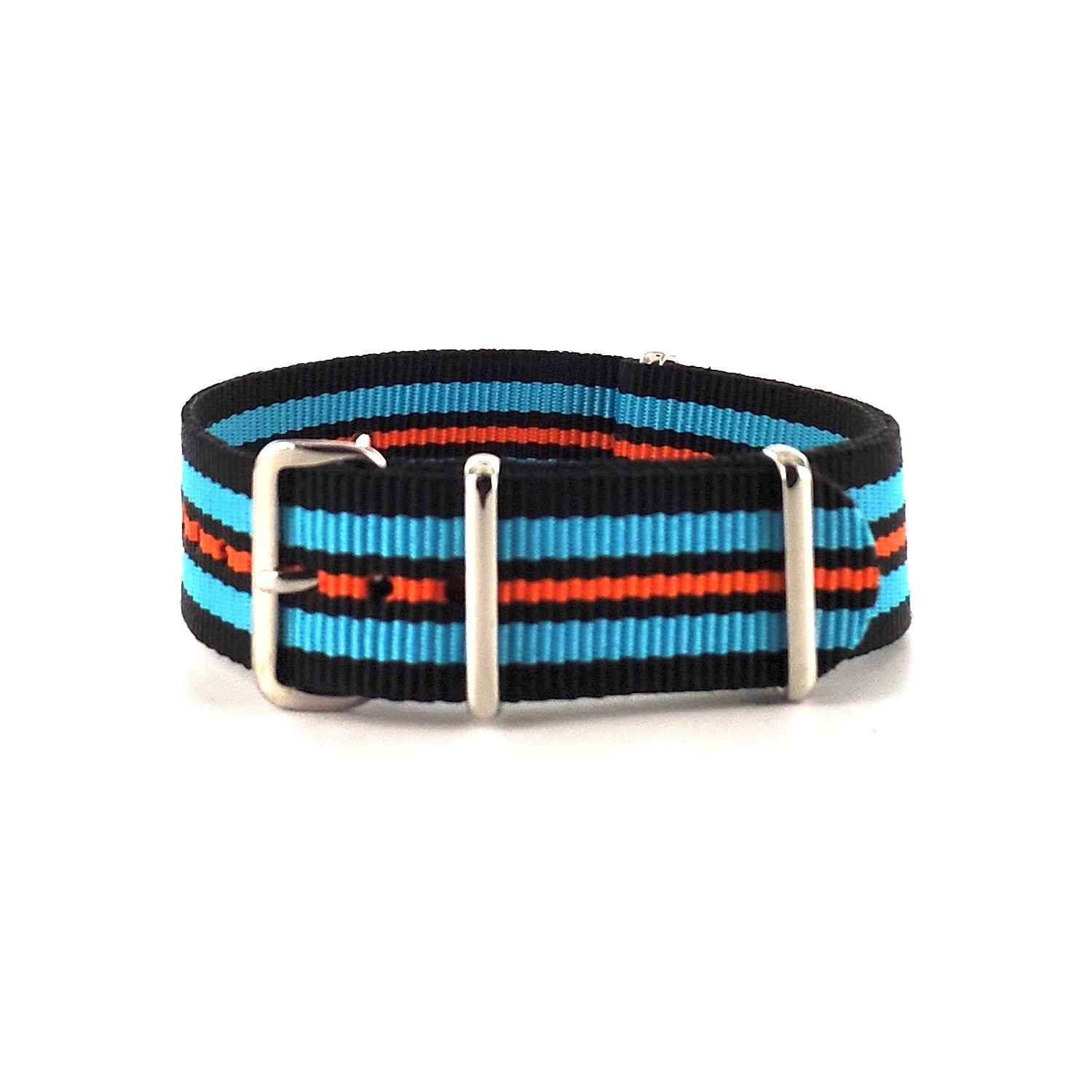 BRACELET NATO NOIR TURQUOISE ORANGE - NATO NYLON BRACELET NATO NOIR TURQUOISE ORANGE - NATO NYLON