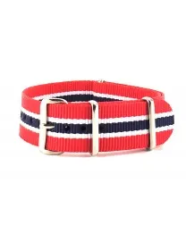 BRACELET NATO ROUGE BLANC MARINE - NATO NYLON