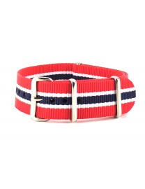 BRACELET NATO ROUGE BLANC MARINE - NATO NYLON