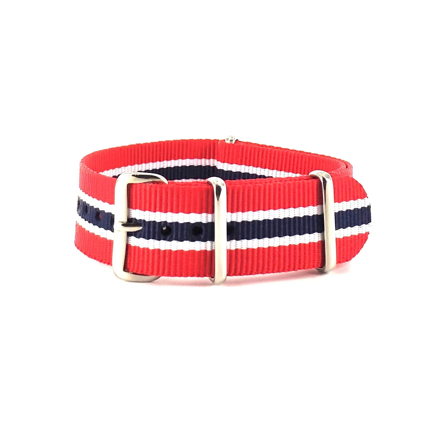 BRACELET NATO ROUGE BLANC MARINE - NATO NYLON