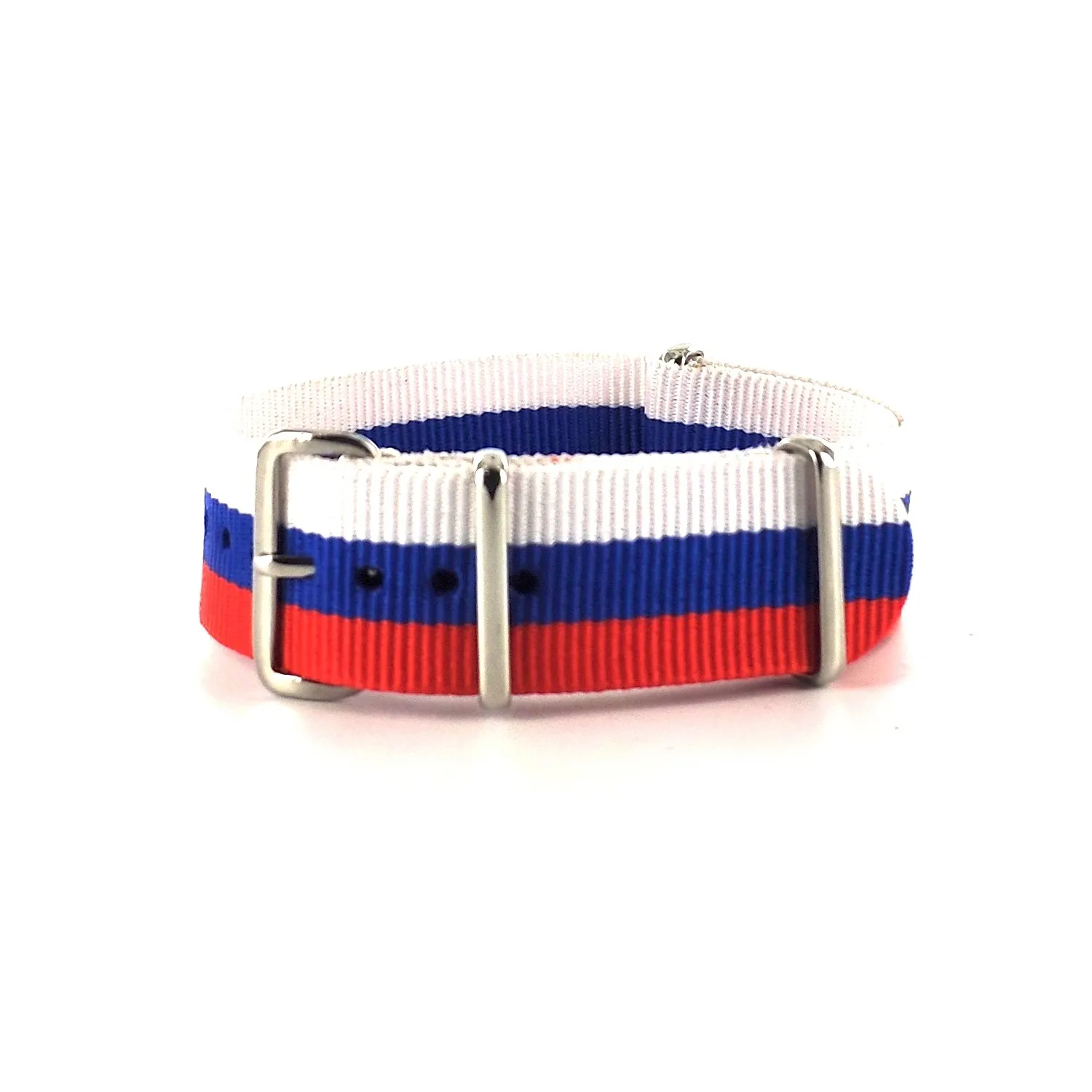 BRACELET NATO BLANC BLEU ROUGE - NATO NYLON BRACELET NATO BLANC BLEU ROUGE - NATO NYLON