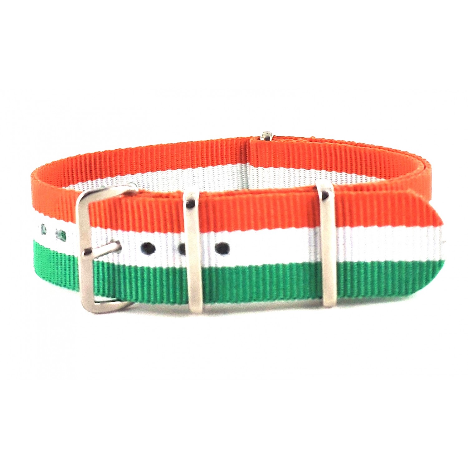 BRACELET NATO ORANGE BLANC VERT - NATO NYLON BRACELET NATO ORANGE BLANC VERT - NATO NYLON