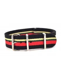 BRACELET NATO NOIR BEIGE VERT ROUGE - NATO NYLON