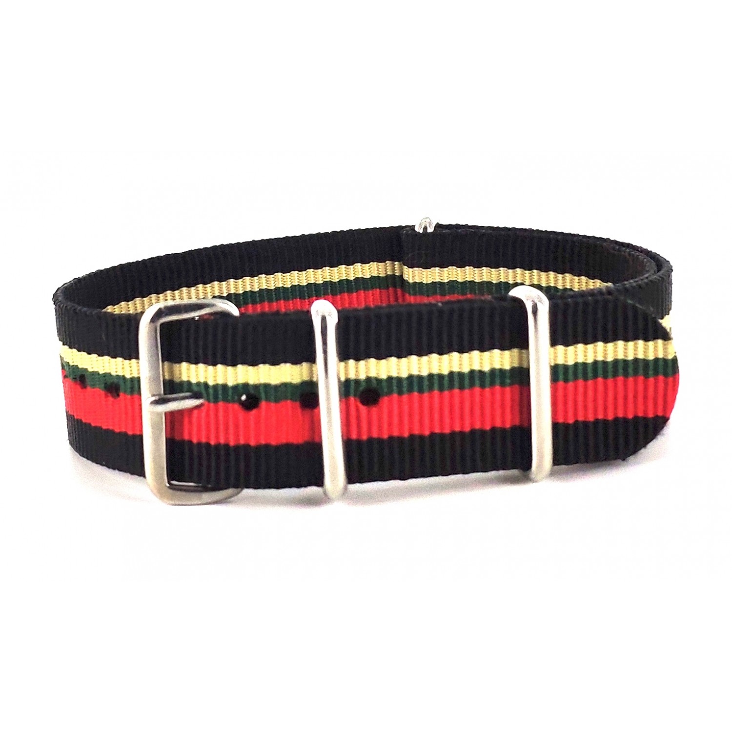 BRACELET NATO NOIR BEIGE VERT ROUGE - NATO NYLON BRACELET NATO NOIR BEIGE VERT ROUGE - NATO NYLON