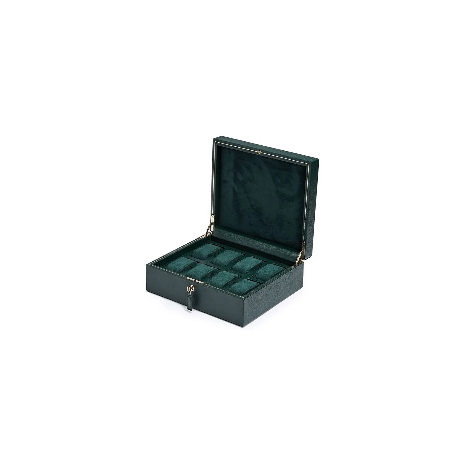 COFFRET 8 MONTRES EN CUIR VERT ANGLAIS - CBM