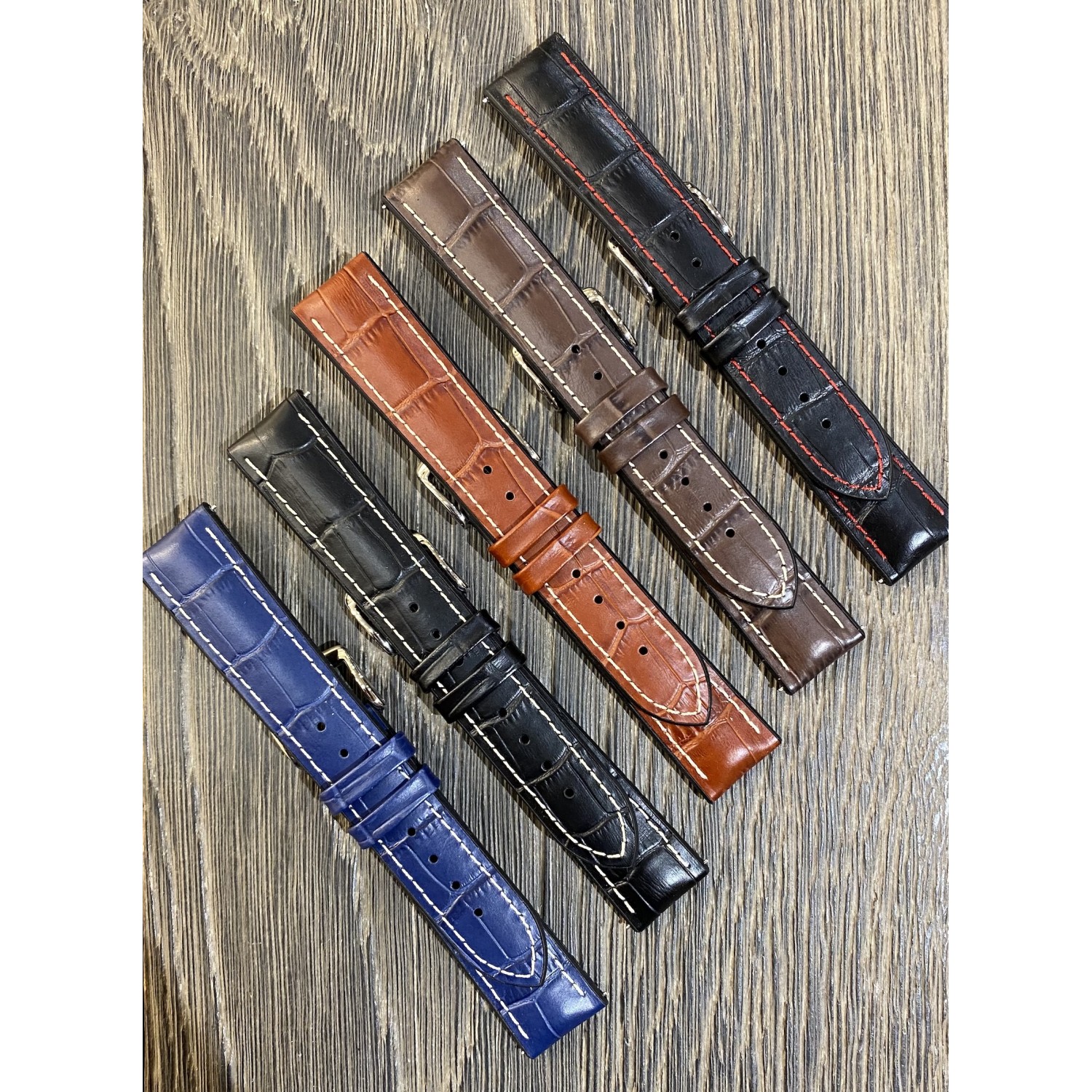 Bracelet De Montre ZRC En Cuir Veau Noir - Largeur 30mm, Fait Main, étanche, Neuf Avec étiquettes