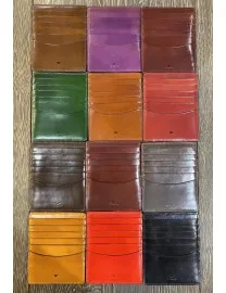 Porte-carte cuir personnalisé 97x73 mm couleur Cognac