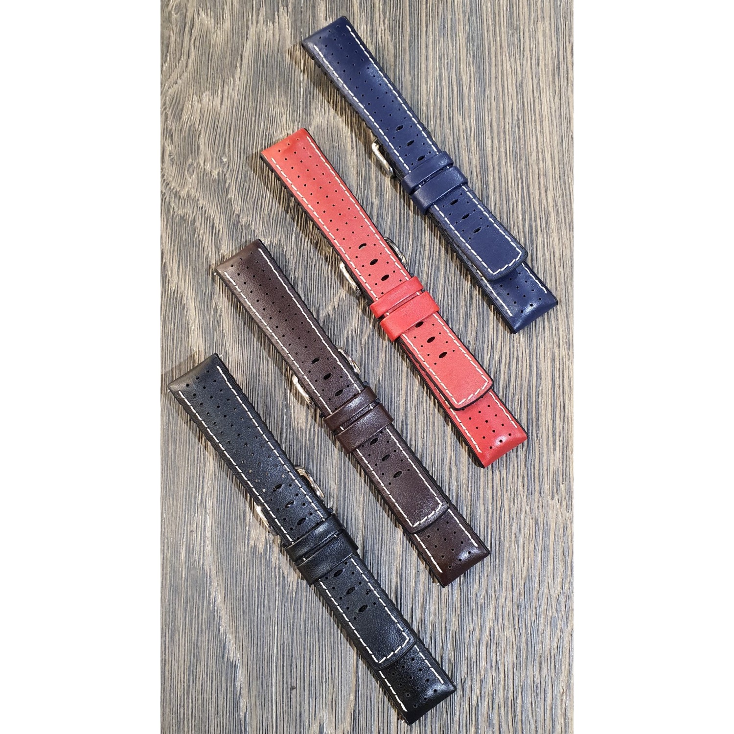 Bracelet De Montre Hirsch Neuf - Modèle Rainbow Lézard - Taille 12 - Bleu Nuit - Réf. 116B
