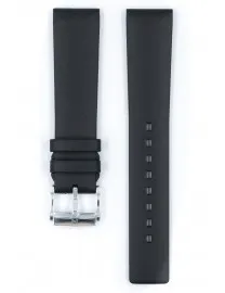 BRACELET MONTRE HIRSCH CAOUTCHOUC LISSE NOIR
