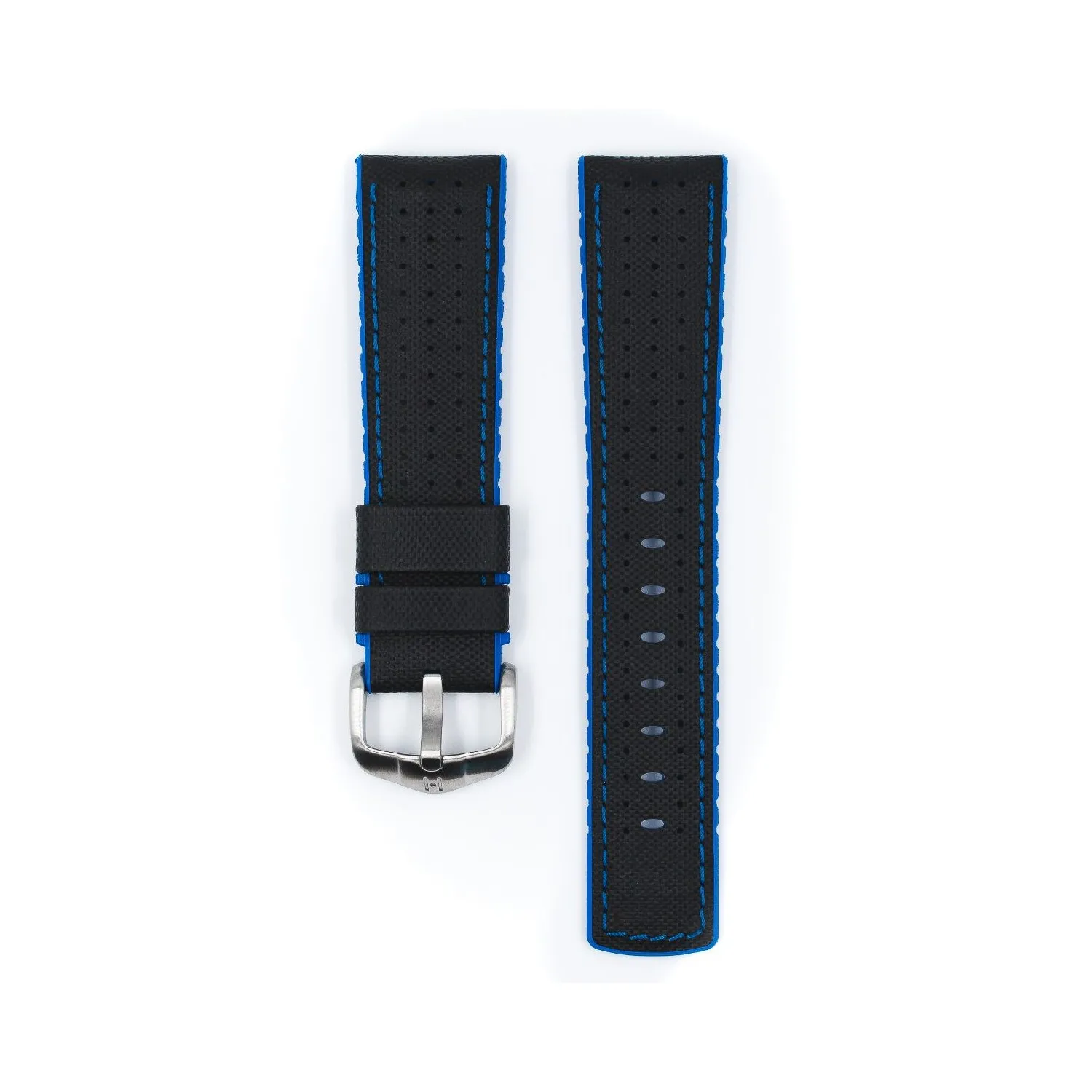 BRACELET MONTRE VEAU ETANCHE EFFET TOILE NOIR / BLEU BRACELET MONTRE VEAU ETANCHE EFFET TOILE NOIR / BLEU