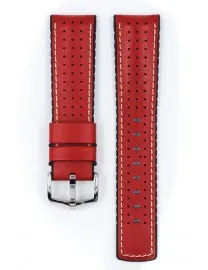 BRACELET VEAU RACING ETANCHE ROUGE