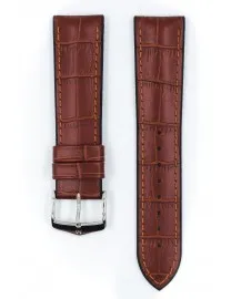 BRACELET MONTRE HIRSCH VEAU ALLIGATOR ETANCHE COGNAC