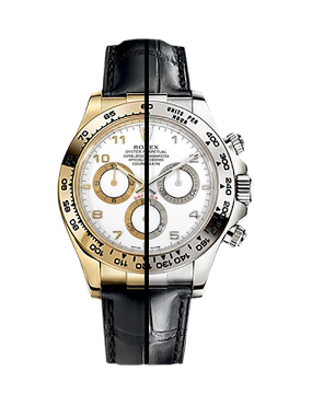Daytona in Gold on a Leather Strap